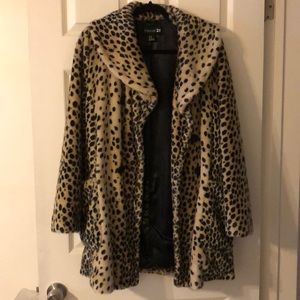 Cheetah faux fur coat